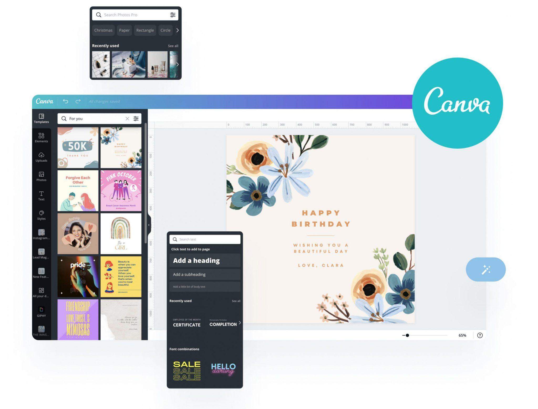 2) Canva - Revolutionizing graphic design for the masses, Canvas intuitive interface and AI-powered design suggestions streamline the creative process. With smart⁤ features ⁤like Magic Resize and​ Brand Kit, Canva empowers users to create stunning visuals effortlessly, making professional⁢ design accessible⁢ to everyone