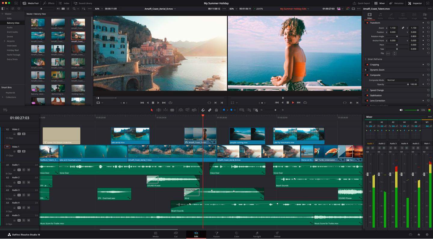 4) DaVinci Resolve:⁤ Known for its⁣ professional-grade ⁢features,‍ DaVinci Resolve offers an impressive free version that packs⁢ a punch ⁣in video​ editing and ⁢color correction. ⁤With an advanced color grading panel and a non-linear editing timeline, its ⁣a fantastic choice for those who want to take their editing skills to the⁤ next level. Whether you’re editing ‍a⁤ YouTube video or a short film, DaVinci Resolve⁤ provides the tools‍ necessary for stunning visuals